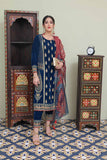LDD-02045| Tarqvise blue & Multicolor | Formal 3 Piece Suit | Polyester Velvet