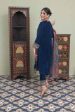 LDD-02045| Tarqvise blue & Multicolor | Formal 3 Piece Suit | Polyester Velvet