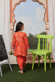 KAD-02130 | Peach & Multicolor | Casual 3 Piece Suit  | Cotton Lawn Print