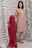 LAD-02192 | Beige & Multicolor | Casual 3 Piece Suit  | Cotton Yarn dyed