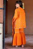 KBD-02257 | Orange & Golden | Casual 3 Piece Suit | Cotton Jacquard