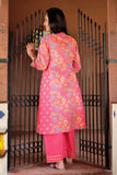 GBD-02320 | Shocking Pink & Multicolor | Casual 3 Piece Suit  | Cotton Gold Printed Lawn