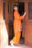 GBD-02304 | Orange & Multicolor | Casual 3 Piece Suit  | Cotton Gold Printed Lawn