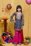 KBD-01617 | Multicolor & Tea Pink | Casual Plus 3 Piece Suit | Cotton Lawn Gold Print