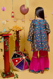 KBD-01617 | Multicolor & Tea Pink | Casual Plus 3 Piece Suit | Cotton Lawn Gold Print