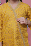 KBD-01583 | Mustard | Casual Plus 3 Piece Suit |Cotton Gold Jacquard