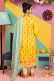 LBD-01768 | Yellow & Sea Green | Casual Plus 3pcs Suit | Cotton Lawn Gold Print