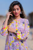 Casual Kurta | Cotton Lawn Print | Purple & Multicolor | LAA-01934