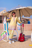 Casual 2 Piece Suit | Cotton Lawn Print Combo | Fawn & Multicolor | GAC-01975