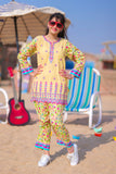 Casual 2 Piece Suit | Cotton Lawn Print Combo | Fawn & Multicolor | GAC-01975