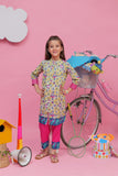 Casual 2 Piece Suit | Cotton Lawn Print | Yellow & Shocking Pink | KAC-01935
