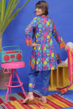Casual 3 Piece Suit | Cotton Lawn Print | Blue & Multicolor | GAD-01953