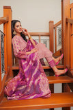 Casual Plus 3 Piece Suit  | Cotton Jacqurad  | Purple & Golden | LBD-01996