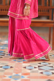 Casual Plus 3 Piece Suit | Cotton Jacquard & Dobby | Shocking Pink & Gold | KBD-02014