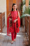 KBD-01948 | Red & Multicolor | Casual Plus 3 Piece Suit | Cotton Gold Printed Lawn