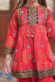 Casual Plus 3 Piece Suit | Cotton Gold Printed Lawn | Red & Golden | KBD-02001