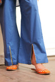Casual 3 Piece Suit  | Cotton Gold Printed & Paist Lawn | Blue & Multicolor | LBD-02018