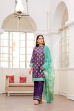 Casual Plus 3 Piece Suit | Cotton Gold Printed & Paist Lawn | Purple & Multicolor | LBD-02019