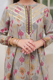 Casual Plus 3 Piece Suit | Cotton Gold Printed & Paist Lawn | Grey & Multicolor | GBD-02024