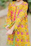 Casual Kurta|  Cotton Lawn Print  |  Yellow & Multicolor | KAA-01983
