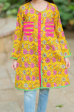 Casual Kurta|  Cotton Lawn Print  |  Yellow & Multicolor | KAA-01983
