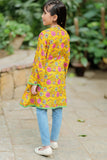 Casual Kurta|  Cotton Lawn Print  |  Yellow & Multicolor | KAA-01983