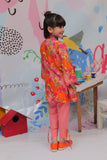 KAD-01836 | Peach & Multicolor | Casual 3 Piece Suit | Cotton Cambric Print
